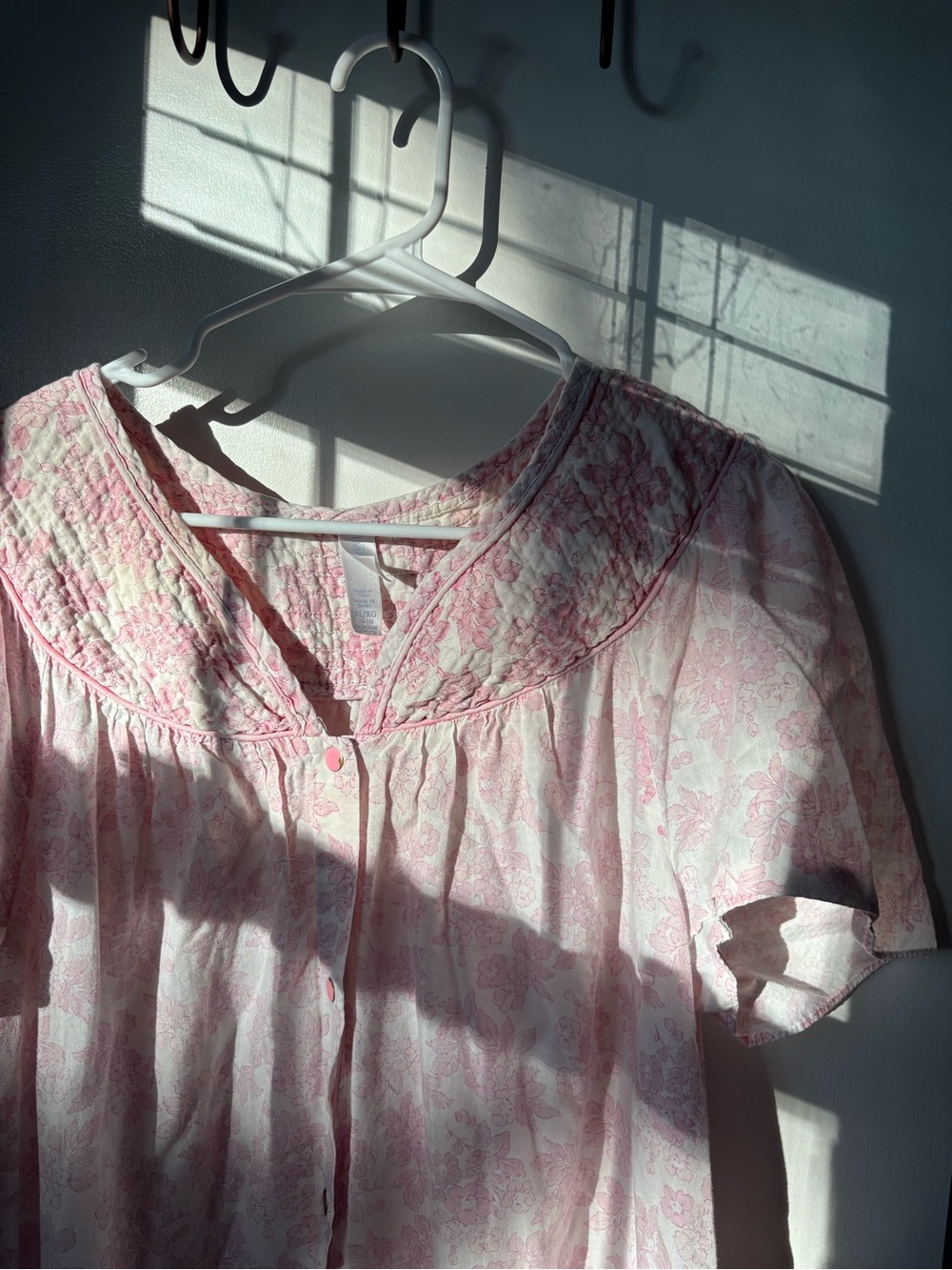 Cottagecore Dainty Cotton Blend Pink Floral Muumuu Nightgown